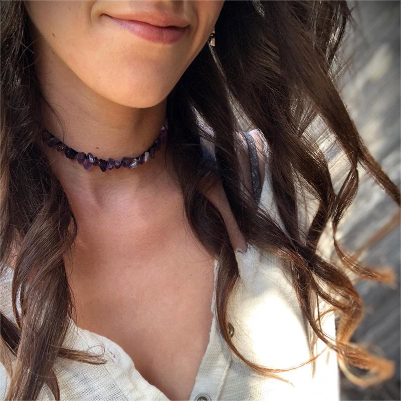 Welvora - Elegant Polished Crystal Necklace