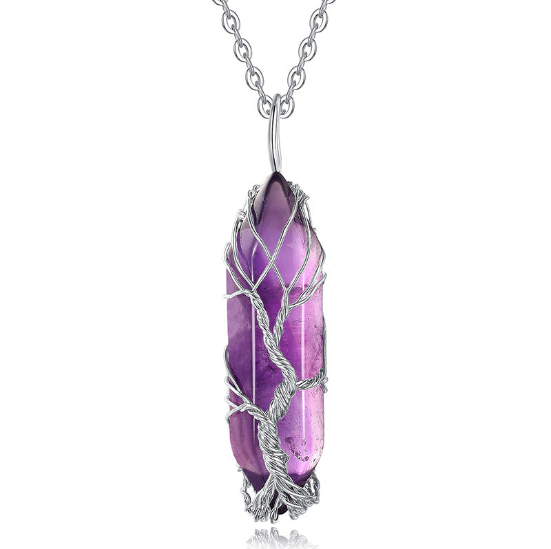 Elara Tree of Life Gemstone Necklace - Radiant Crystal Pendant
