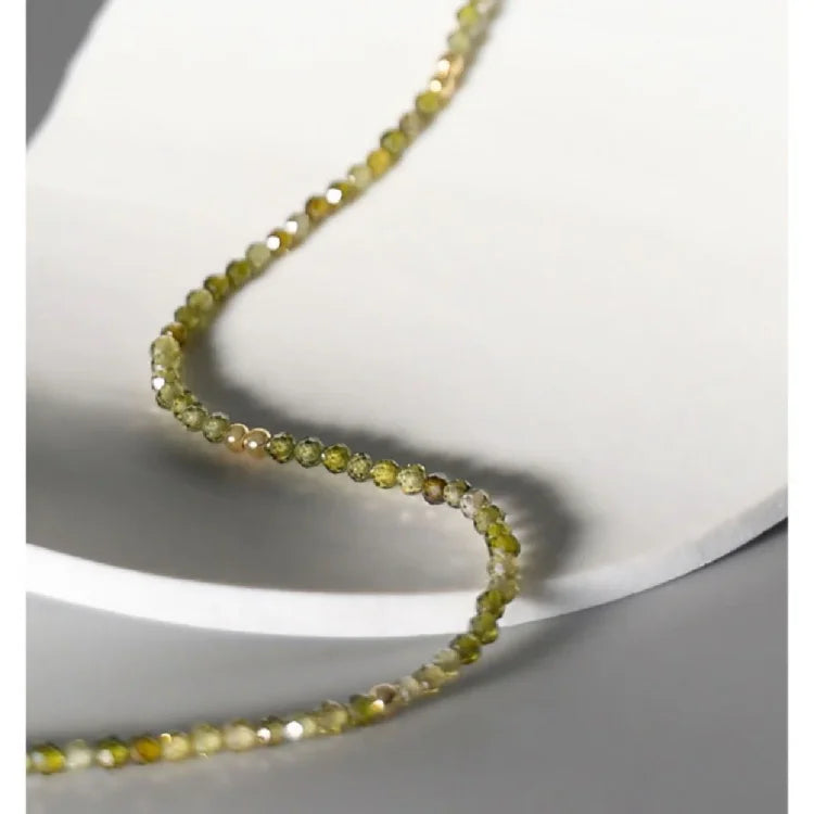Celeste Necklace - Olive Green Zirconia Statement Piece