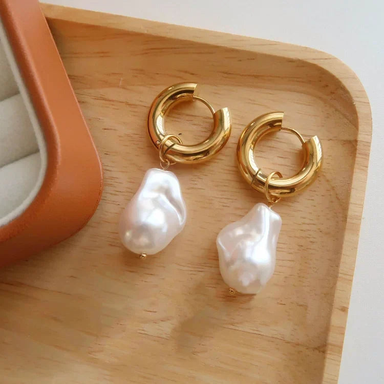 Isadora Design - Elegant Baroque Pearl Earrings