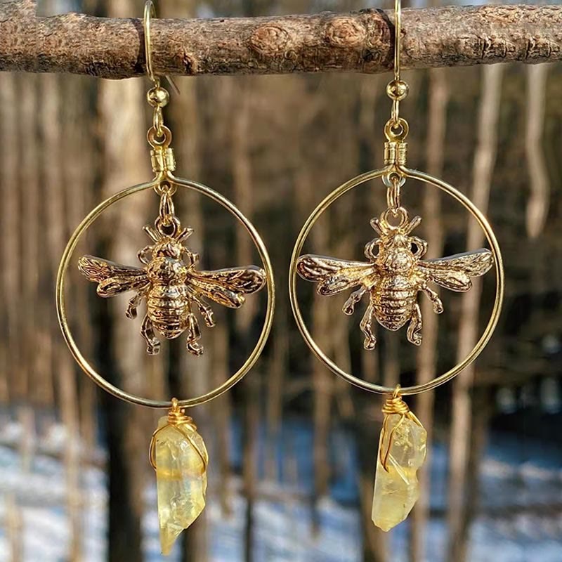 Naluna - Natural Crystal Moon and Stars Earrings