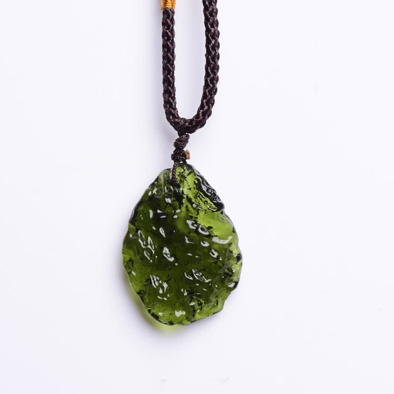 Ekavira - Green Moldavite Pendant Necklace for Purification