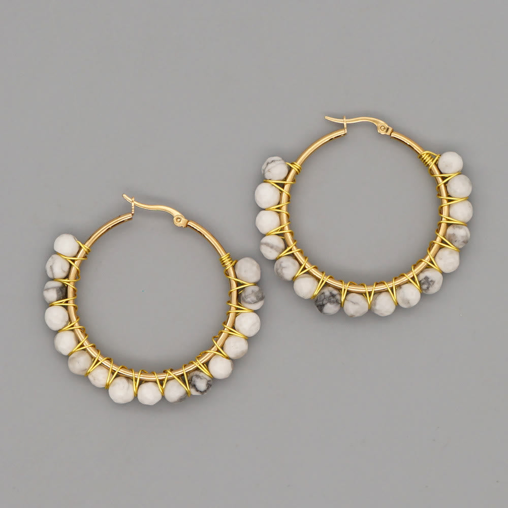 Sanne's - Elegant Boho Nature-Inspired Crystal Hoop Earrings