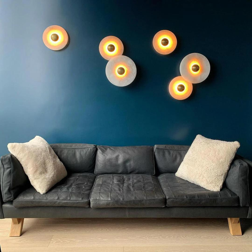 Mordox - Round Alabaster Aluminum Wall Lamp