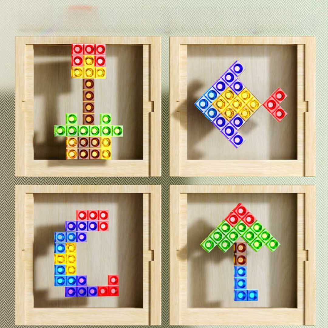 TetrisWood Game - Durable Wooden Puzzle for Family Fun
