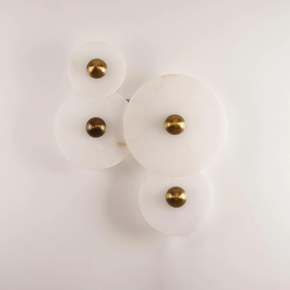 Mordox - Round Alabaster Aluminum Wall Lamp