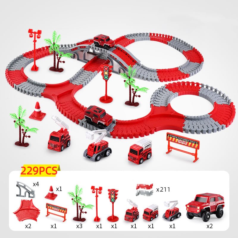 SpeedFlex Track - Flexible Racetrack Set with LED Vehicles