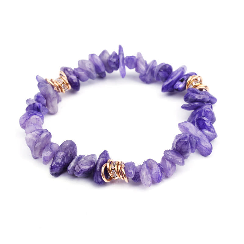 Celine - Natural Stone and Crystal Bead Bracelet