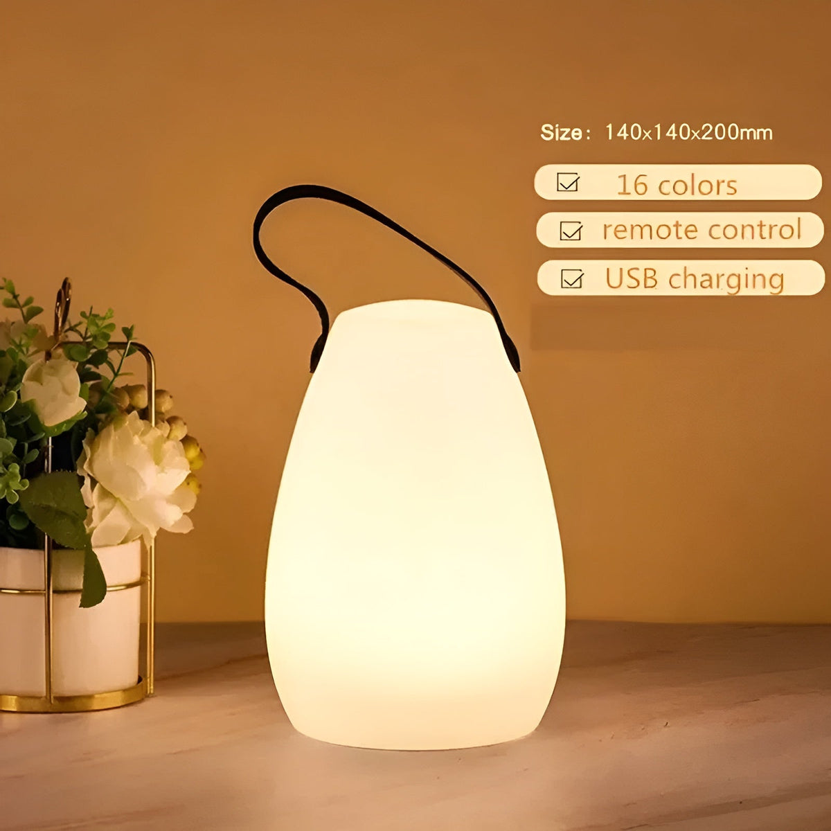 LuminaGlow - Portable Waterproof 16-Color LED Light