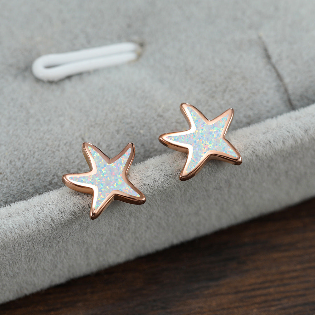 Fathoma - Stunning Blue Opal Starfish Earrings