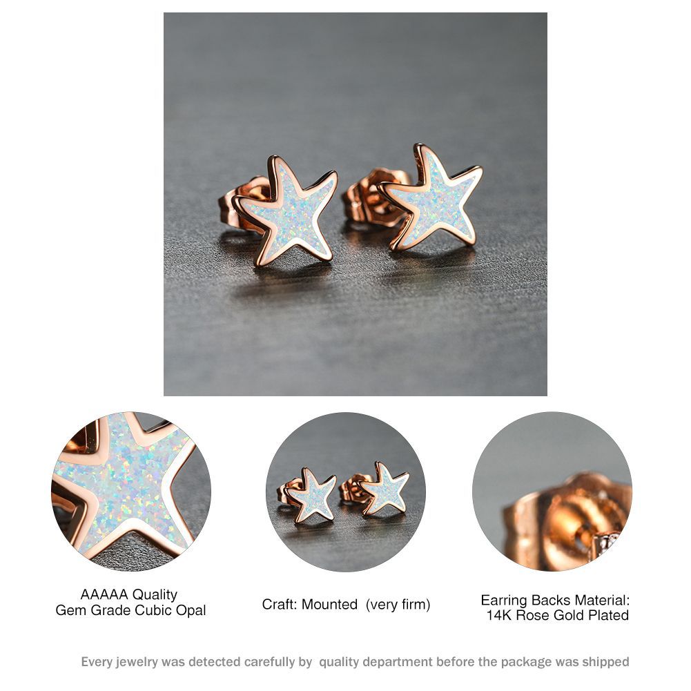 Fathoma - Stunning Blue Opal Starfish Earrings