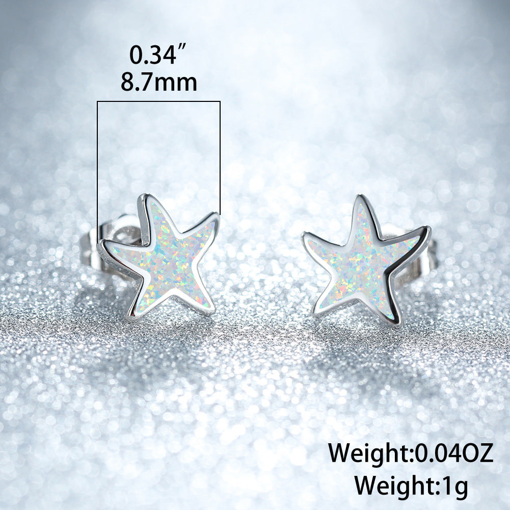 Fathoma - Stunning Blue Opal Starfish Earrings