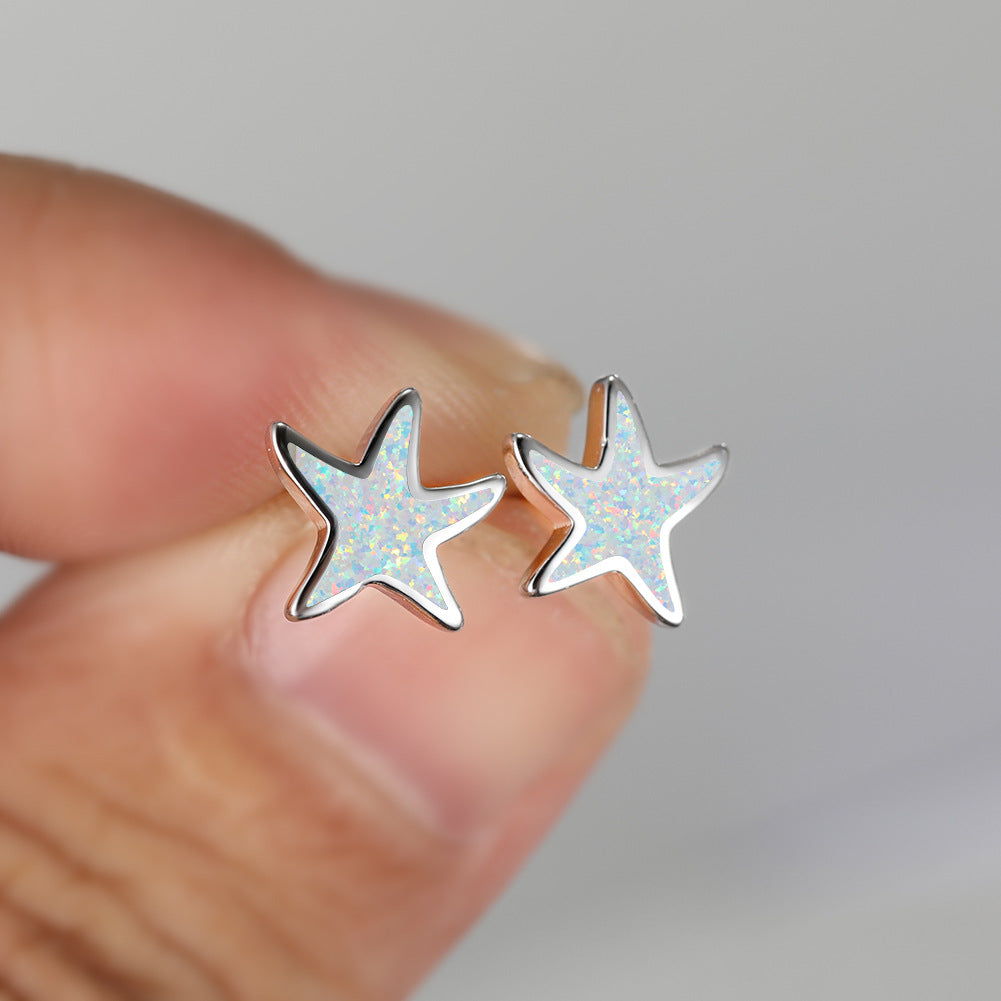 Fathoma - Stunning Blue Opal Starfish Earrings