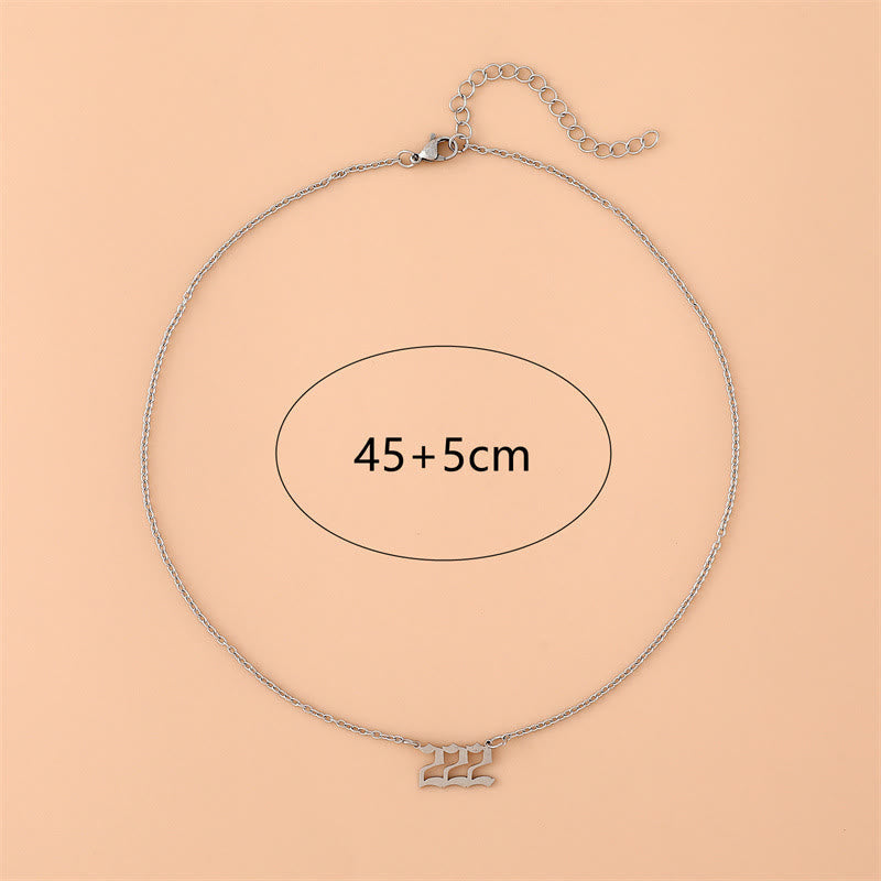 Gystella - Stainless Steel Angel Number Necklace for Spiritual Connection