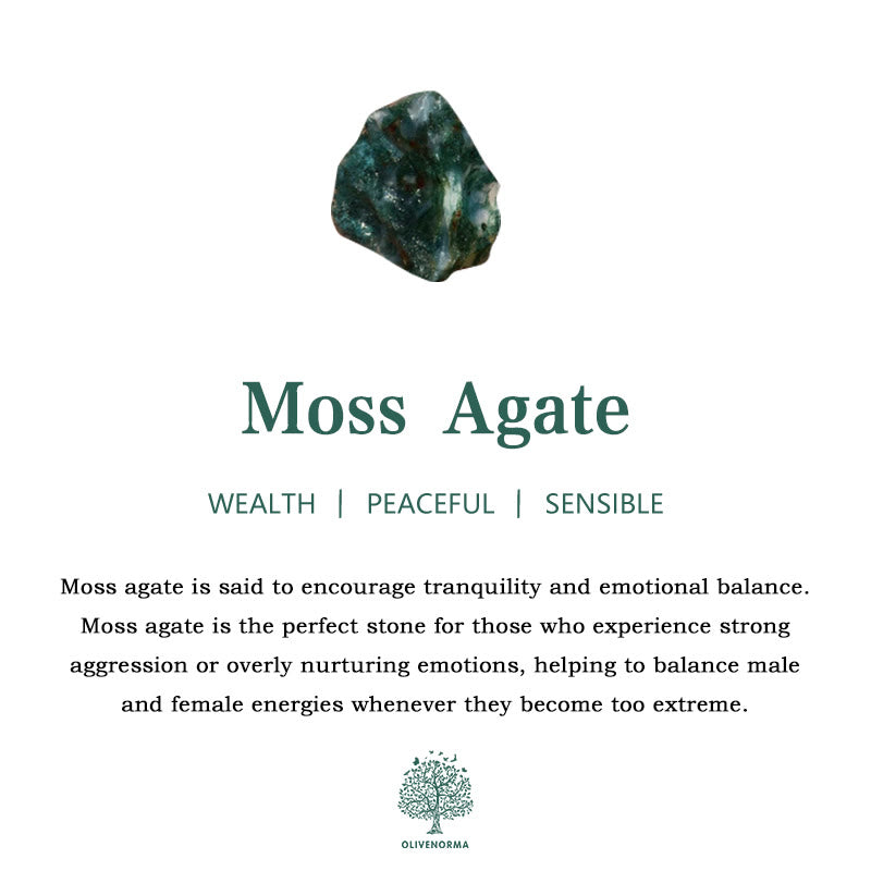 Fossara - Elegant Moss Agate and White Zircon Jewelry Set