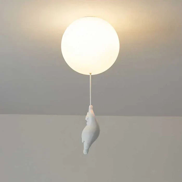 CloudBear - Playful Bear and Balloon Kids Ceiling Lamp