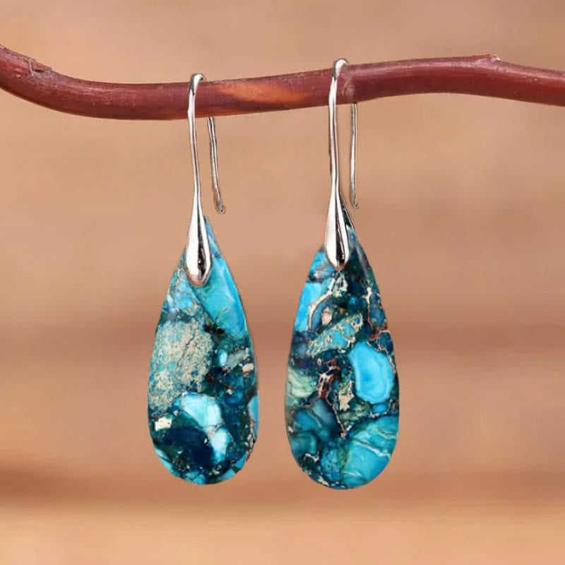 Cyrelle - Teardrop Emperor Stone Earrings