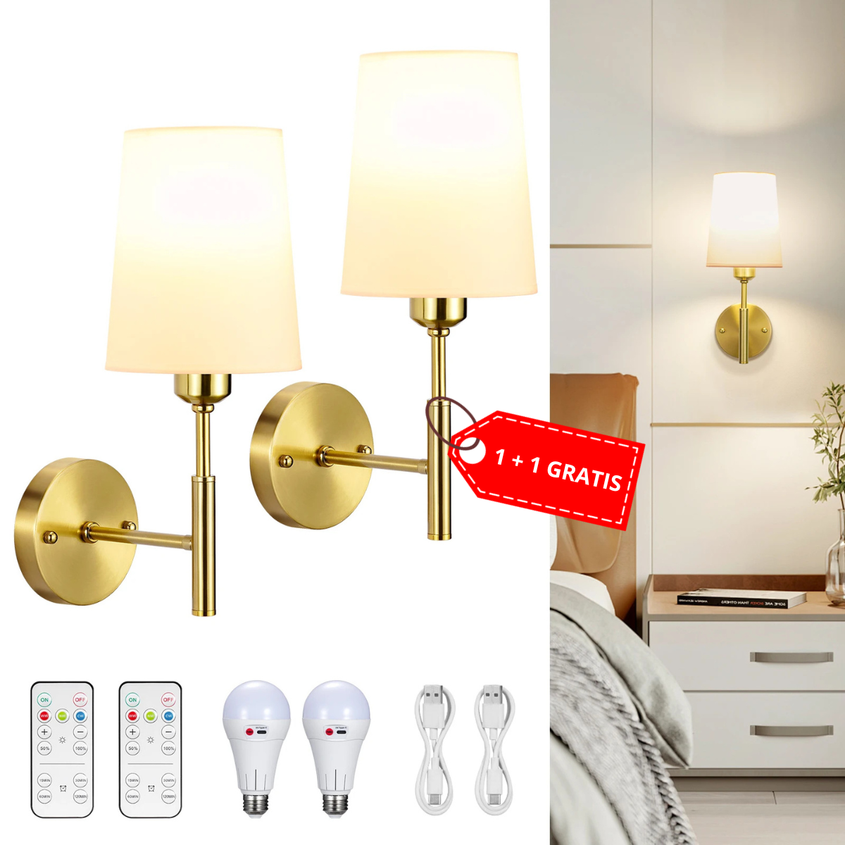 CoOstell - Cordless Rechargeable LED Wall Lamp