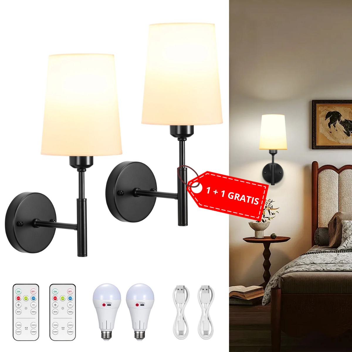 CoOstell - Cordless Rechargeable LED Wall Lamp