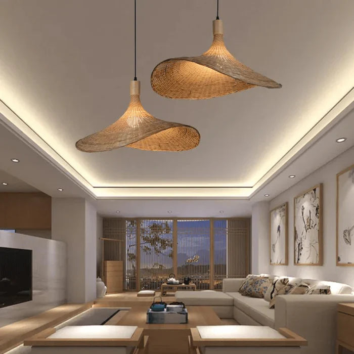 RusticWeave Light - Elegant Rattan Pendant Lamp for a Cozy Rustic Look