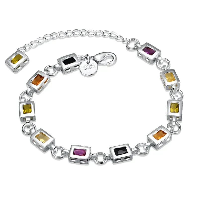 Rainbow Zircon Bracelet - Sparkling Multicolor Statement Jewelry