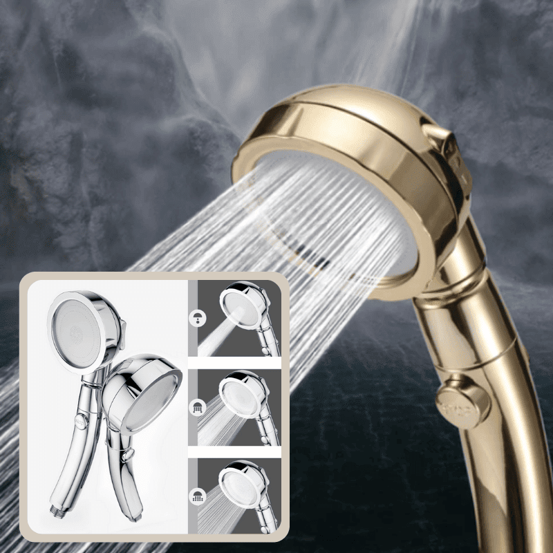 PowerHead 3-in-1 Shower Head - Adjustable Rain Shower with Hose