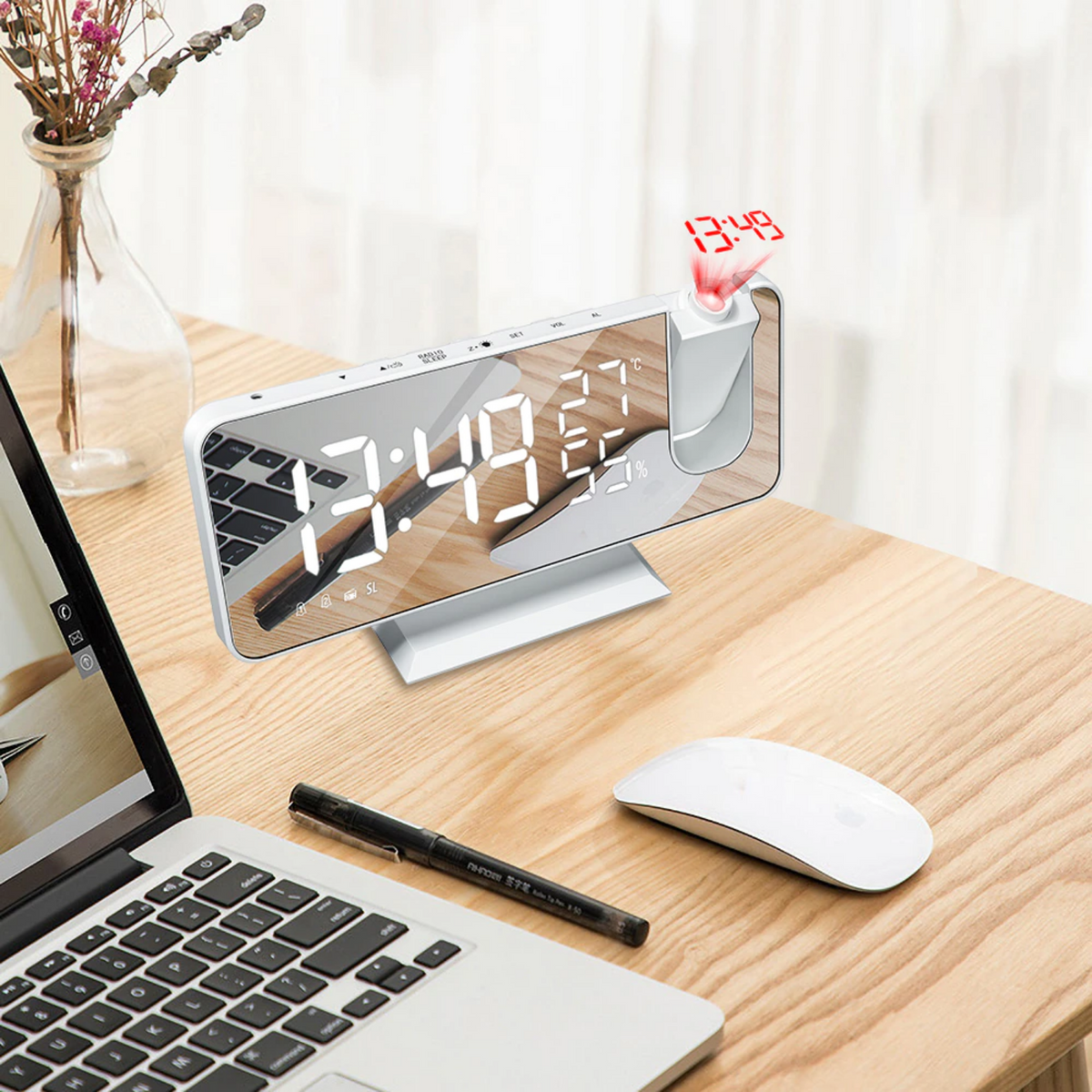 Astronatic - Innovative LED Projection Alarm Clock with USB Charging