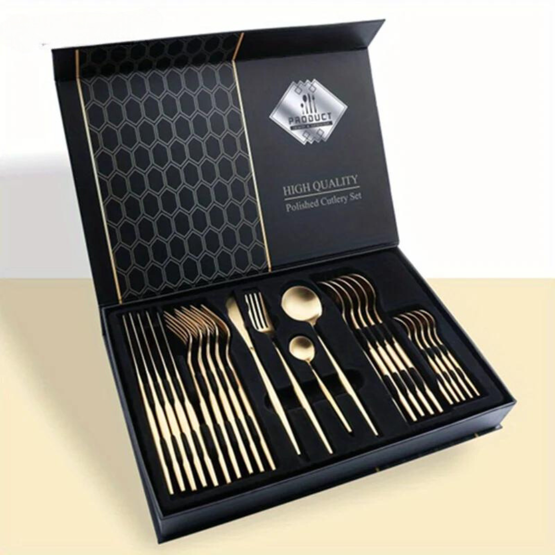 Donquist - 24-Piece Stainless Steel Flatware Set