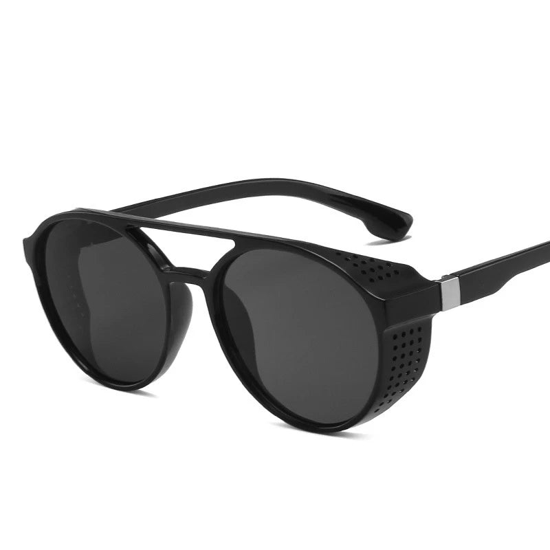 Falko Shades - Retro Round Sunglasses with Steampunk Style