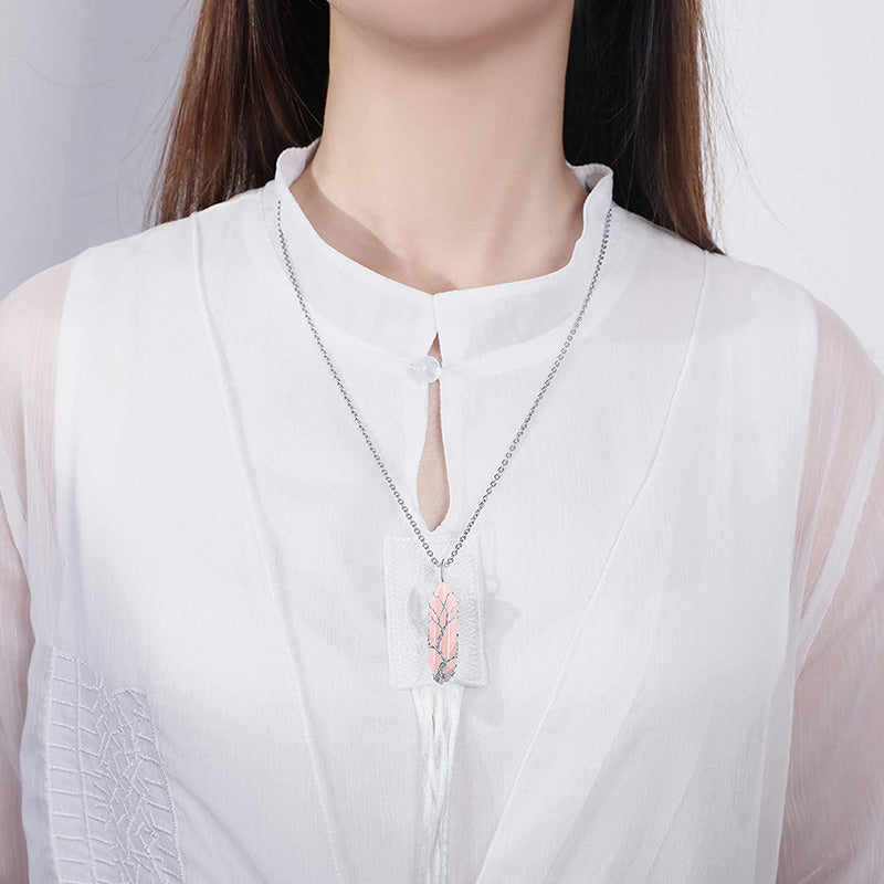 Elara Tree of Life Gemstone Necklace - Radiant Crystal Pendant