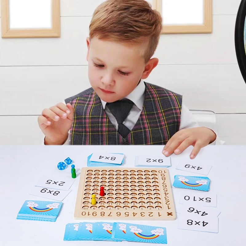 MathWhiz - Wooden Multiplication Board Game for Kids