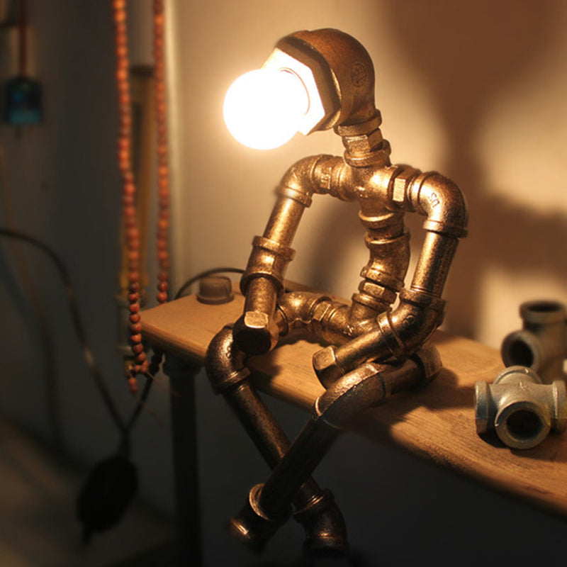 RoboShine - Playful Iron Robot Table Lamp