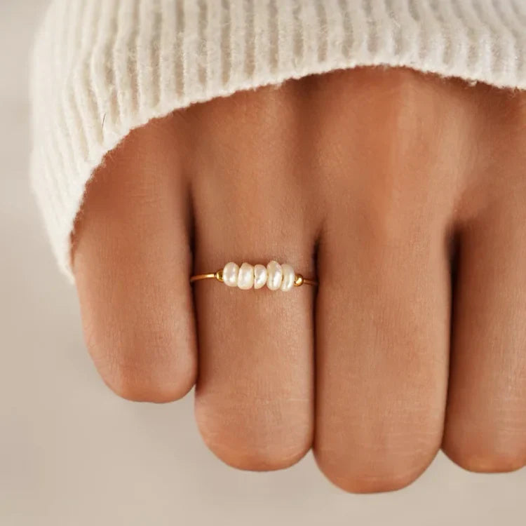 Sophie Gold Pearl Ring - Timeless Luxury