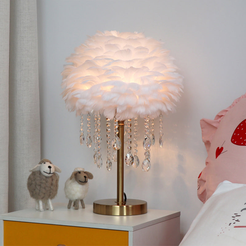 Selwick Heath - Modern Feather Crystal Bedside Lamp