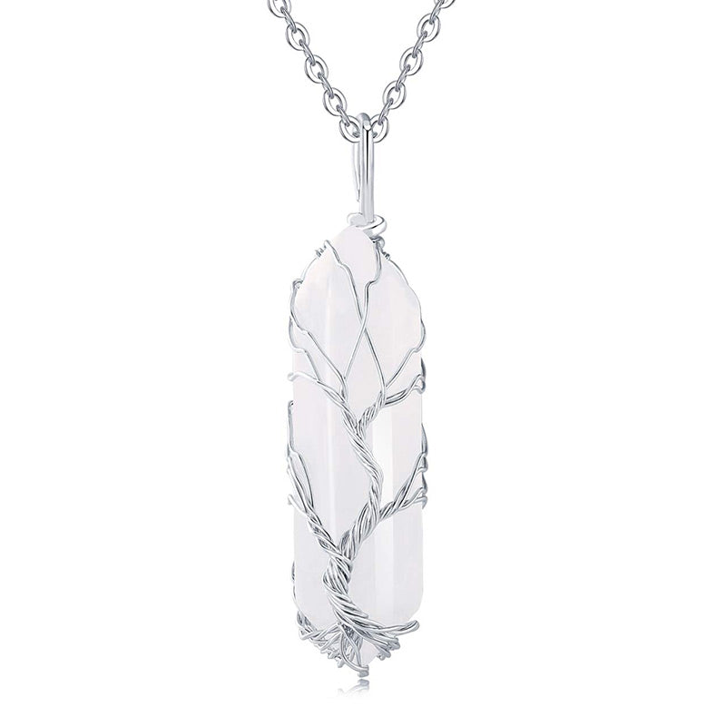 Elara Tree of Life Gemstone Necklace - Radiant Crystal Pendant