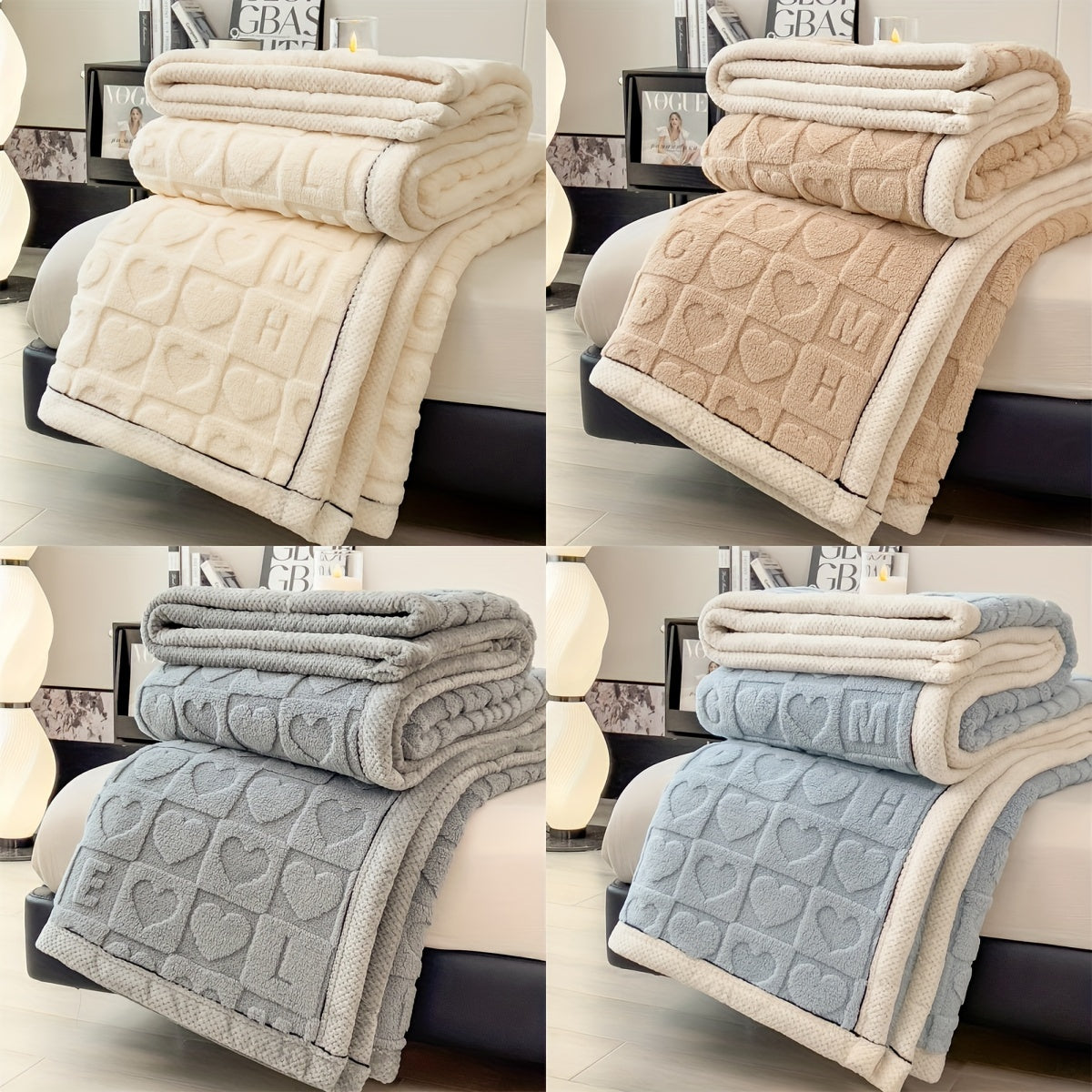 Helquist - Reversible Heart Pattern Throw