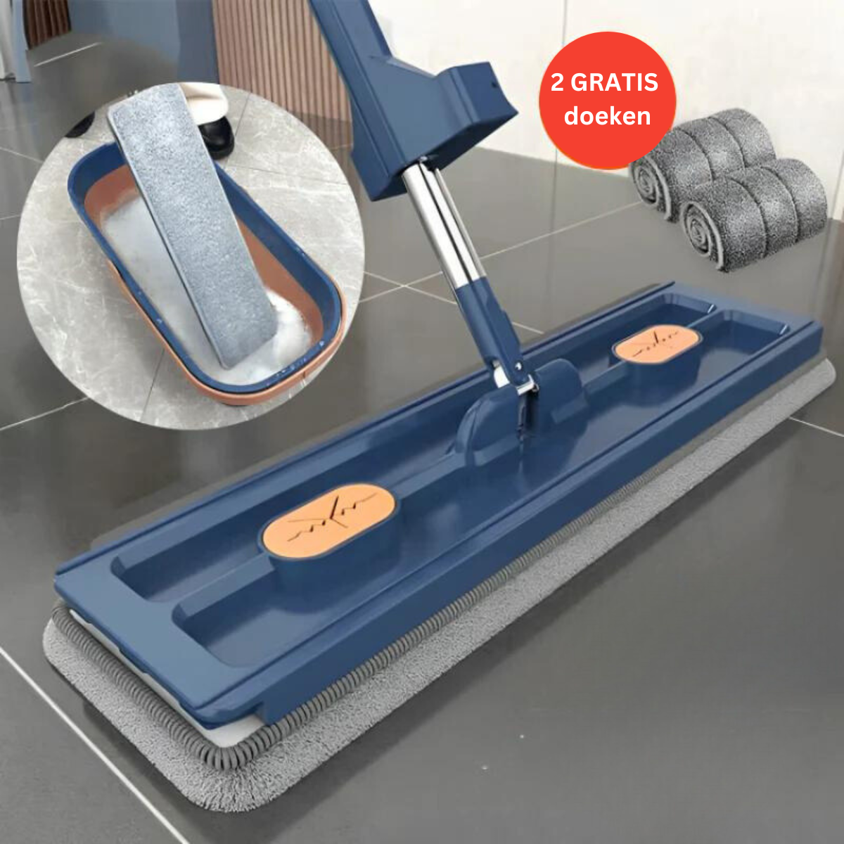 Flintmoor - 3-in-1 Mop with 2 Free Cleaning Pads