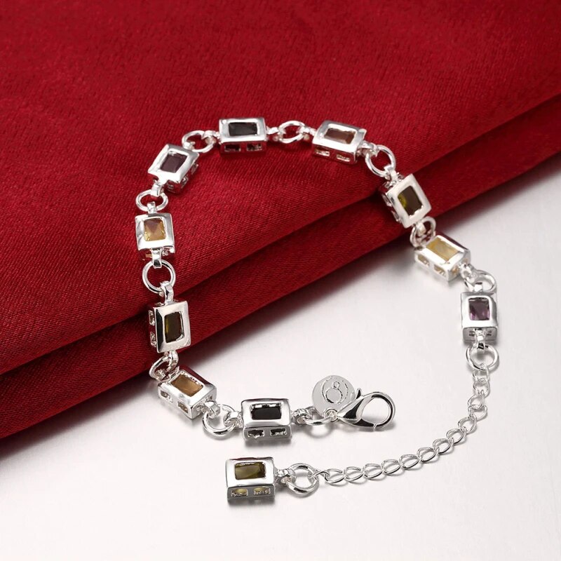 Rainbow Zircon Bracelet - Sparkling Multicolor Statement Jewelry