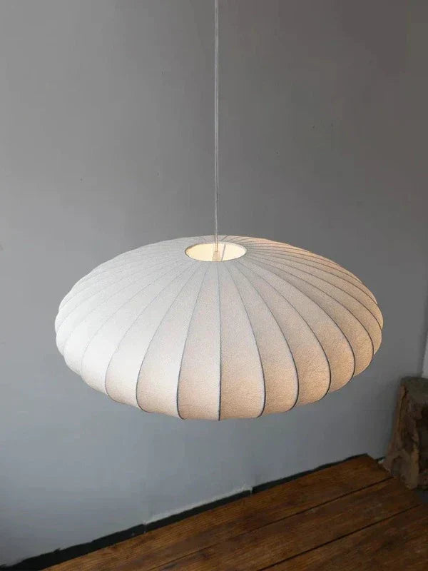 SilkCrown - Luxury Silk Pendant Light with Crystal Accents