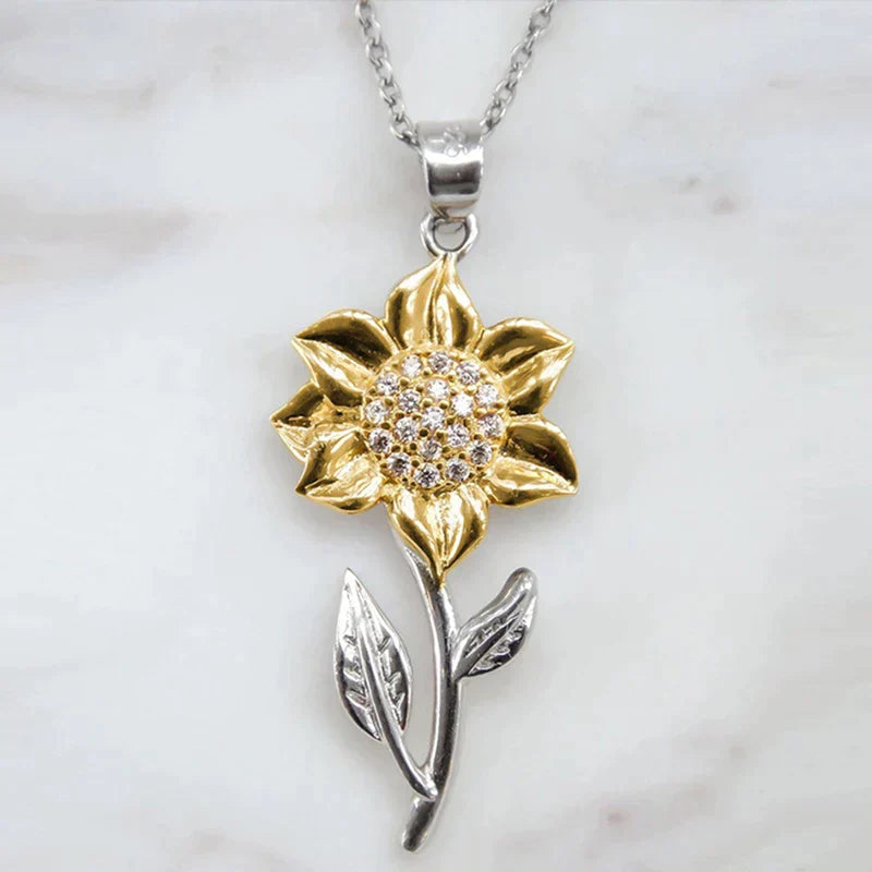 Himara - Silver and Gold Sunflower Necklace