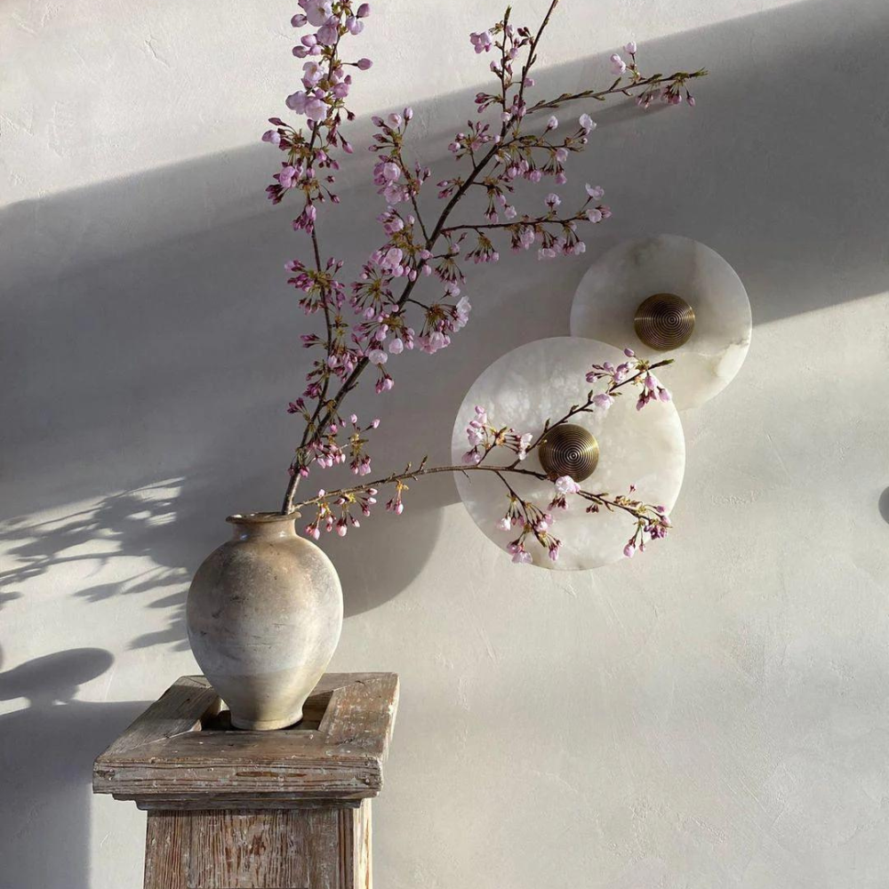 Mordox - Round Alabaster Aluminum Wall Lamp