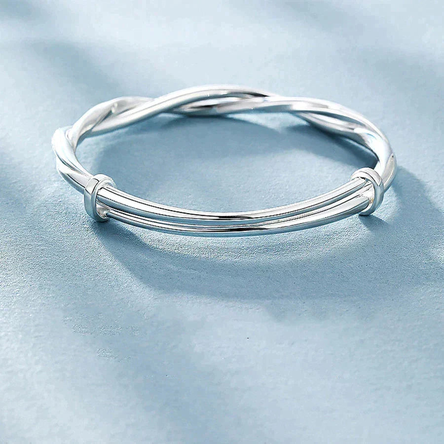 Clarwyn - Elegant Twisted Sterling Silver Bracelet