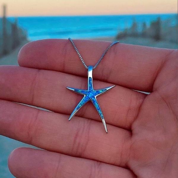 Uxelia - Blue Opal Starfish Necklace