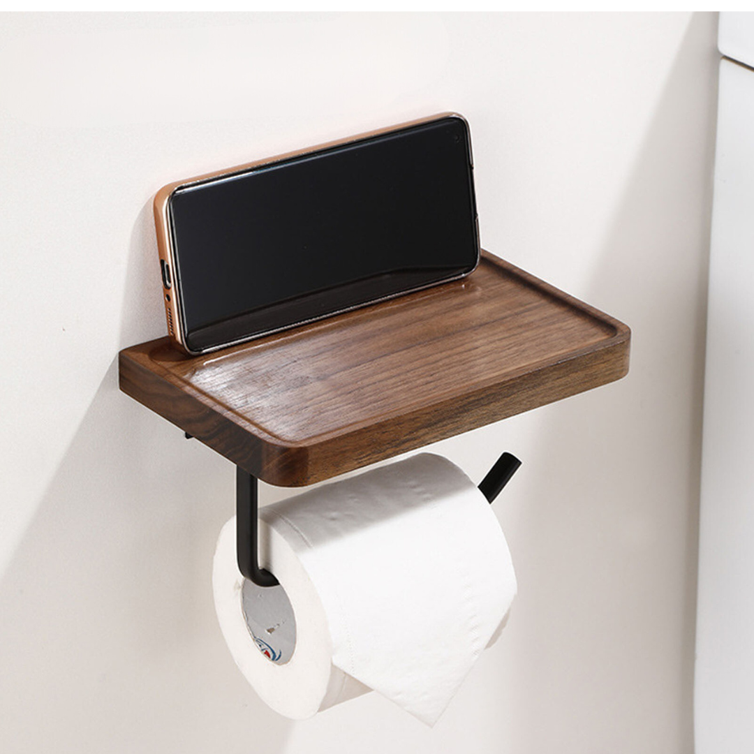 Genthara - Walnut Wood Toilet Paper Holder