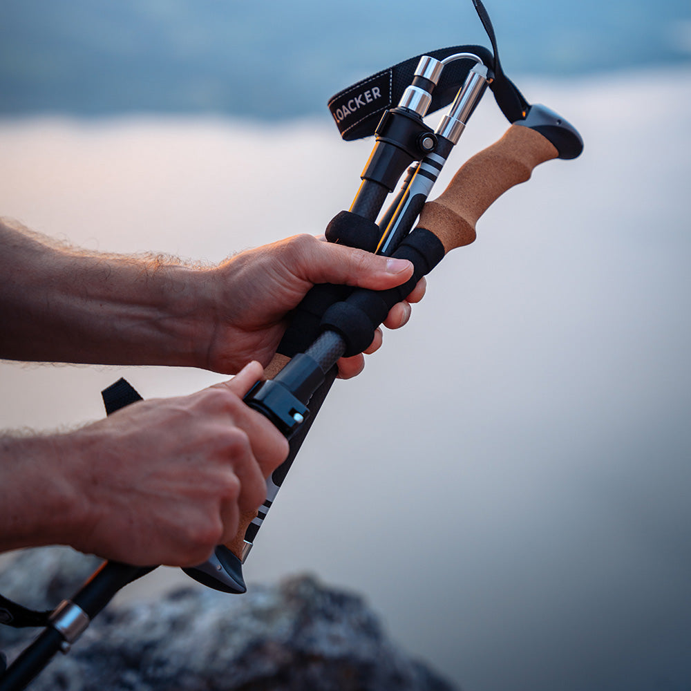 UltraLight Trekking Poles - Lightweight Folding Poles with Cork Grips