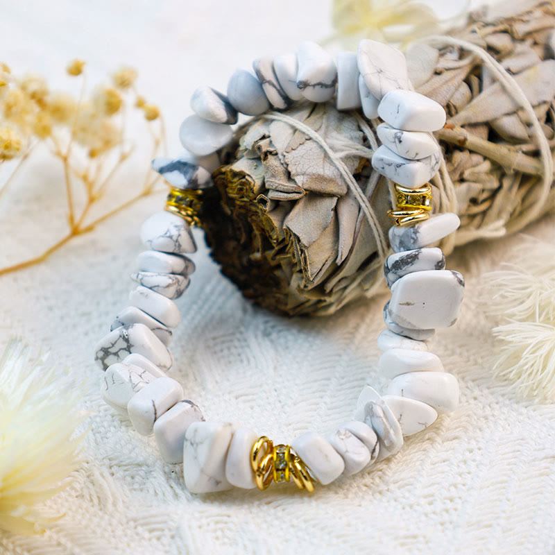 Celine - Natural Stone and Crystal Bead Bracelet
