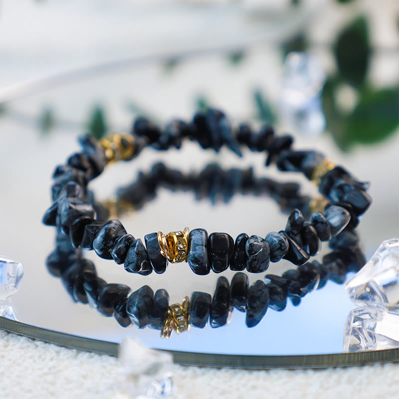 Celine - Natural Stone and Crystal Bead Bracelet