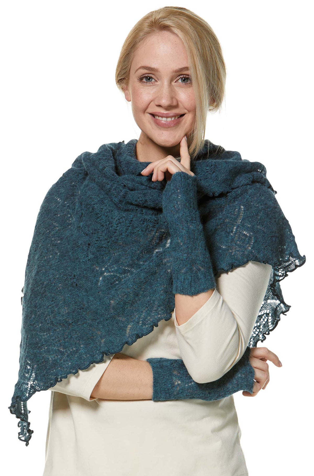 SoftWeave Scarf - Elegant Openwork Knit in Lightweight Fabric