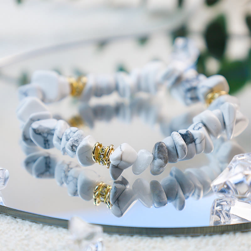 Celine - Natural Stone and Crystal Bead Bracelet
