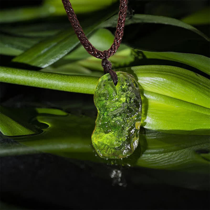 Ekavira - Green Moldavite Pendant Necklace for Purification